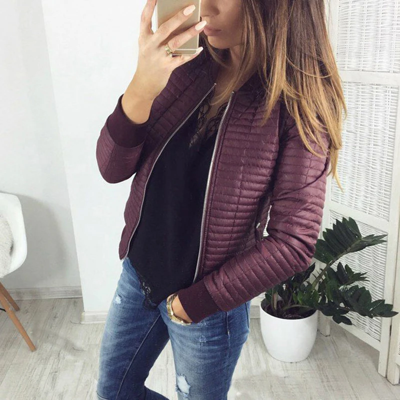 Women's Bomber Jacket Coat Autumn Winter Padded Warm Down Jacket Collarless Zipper Coats Female Jacket Casual Parkas Outerwear
Women's Bomber Jacket Coat Autumn Winter Padded Warm Down Jacket Collarless Zipper Coats Female Jacket Casual Parkas Outerwear
