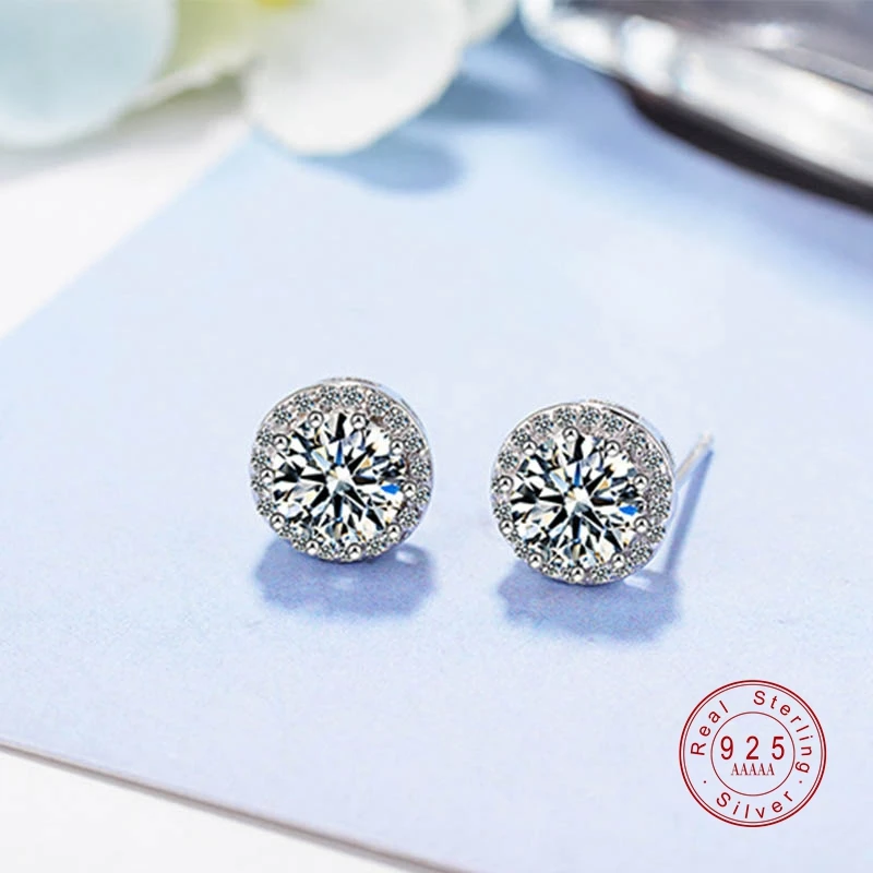 New Luxury 925 Sterling Silver Round Crystal CZ Zircon Screw Back Stud Earrings For Women Wedding Engagement Piercing Jewelry
New Luxury 925 Sterling Silver Round Crystal CZ Zircon Screw Back Stud Earrings For Women Wedding Engagement Piercing Jewelry