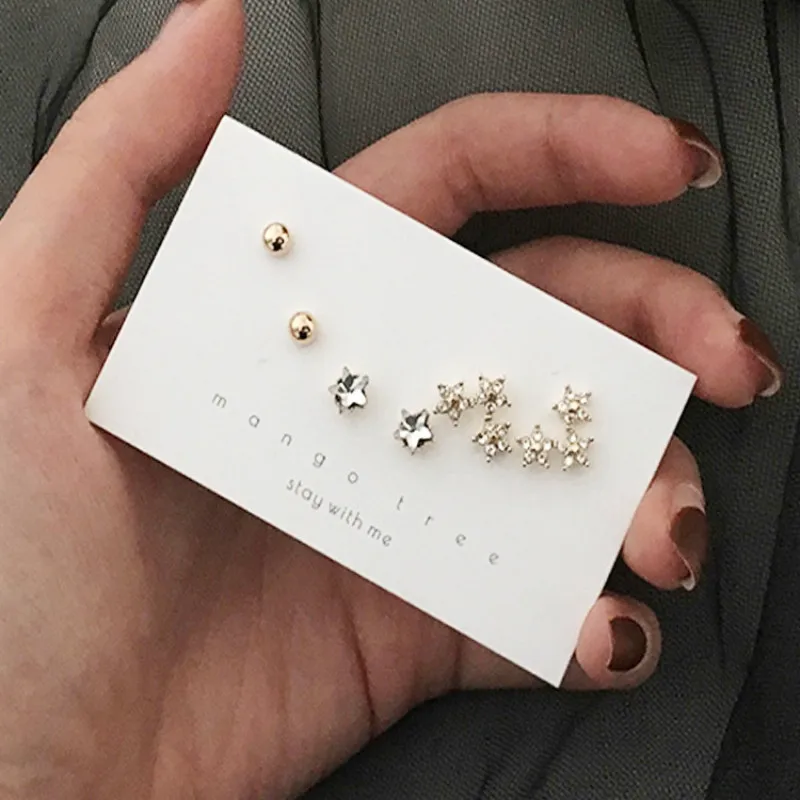 2019 new jewelry fashion simple and versatile three-piece set of stars earrings jewelry wholesale
2019 new jewelry fashion simple and versatile three-piece set of stars earrings jewelry wholesale