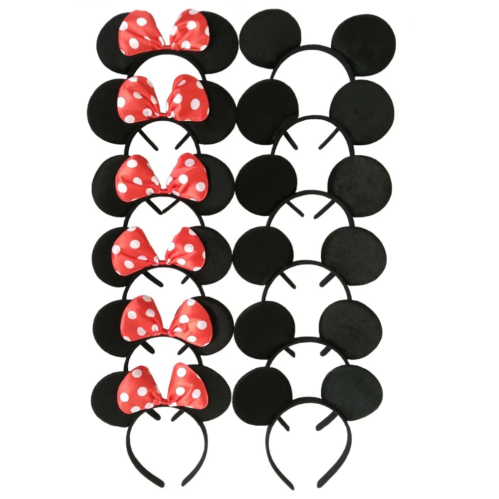 12pcs Hair Accessories Minnie/Mickey Ears Solid Black & Red Bow Headband for Boys and Girls Birthday Party or Celebrations
12pcs Hair Accessories Minnie/Mickey Ears Solid Black & Red Bow Headband for Boys and Girls Birthday Party or Celebrations