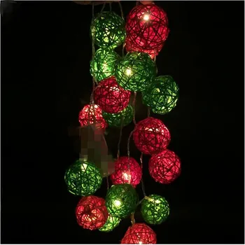 LED String Holiday Lights 20 Red Green Rattan Ball Lights AC Plug LED Christmas Tree Lights Garlands Wedding Decorations
LED String Holiday Lights 20 Red Green Rattan Ball Lights AC Plug LED Christmas Tree Lights Garlands Wedding Decorations