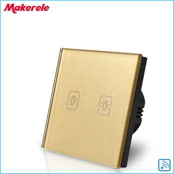 Wall Light Free Shipping 2 gang 1 way Remote Control Touch Switch EU Standard Remote Switch Gold Crystal Glass Panel+LED
Wall Light Free Shipping 2 gang 1 way Remote Control Touch Switch EU Standard Remote Switch Gold Crystal Glass Panel+LED