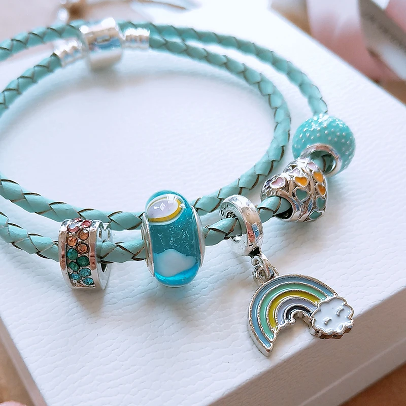 TOGORY Leather Wrap Woven Charm Bracelet Bangles for Women Fashion Rainbow of Love Beads Brand Bracelet High Quality Jewelry
TOGORY Leather Wrap Woven Charm Bracelet Bangles for Women Fashion Rainbow of Love Beads Brand Bracelet High Quality Jewelry