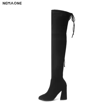 NEMAONE 2019 New suede Leather Women Over The Knee Boots Lace Up Sexy High Heels Women Shoes zipper autumn Boots Size 34-43
NEMAONE 2019 New suede Leather Women Over The Knee Boots Lace Up Sexy High Heels Women Shoes zipper autumn Boots Size 34-43