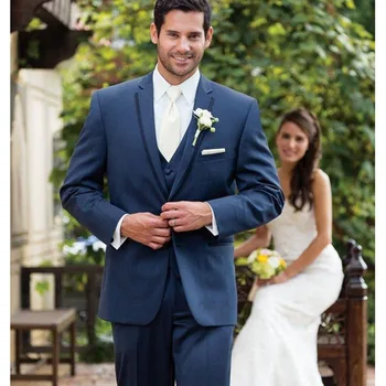 Navy Blue mens suits Groom Tuxedos Slim Fit One Button Custom Made Wedding Formal Bridegroom men Suit ( jacket+Pants+vest+tie)
Navy Blue mens suits Groom Tuxedos Slim Fit One Button Custom Made Wedding Formal Bridegroom men Suit ( jacket+Pants+vest+tie)