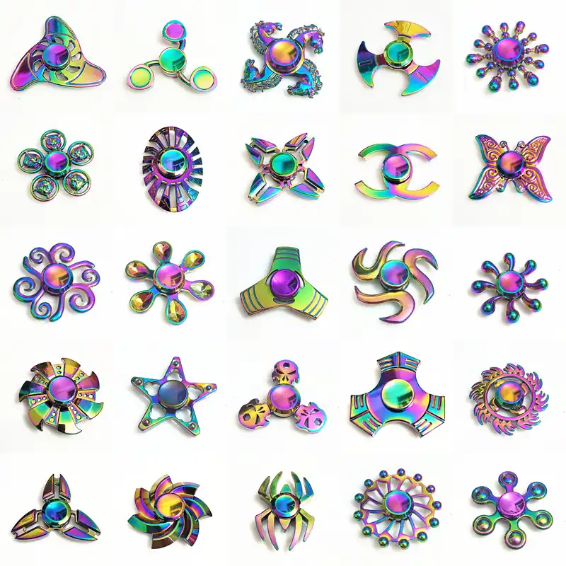 rainbow skull fidget spinner