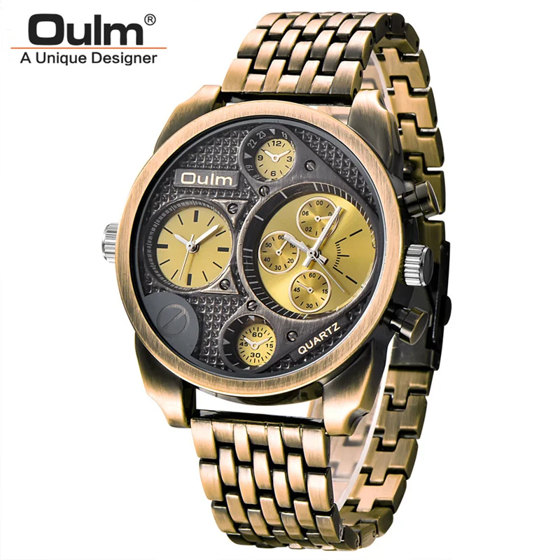 Oulm Luxury Brand Men Full Steel Quartz Watch Golden Big Size Men's Watches Antique Military Watch Male Relogio Masculino
Oulm Luxury Brand Men Full Steel Quartz Watch Golden Big Size Men's Watches Antique Military Watch Male Relogio Masculino