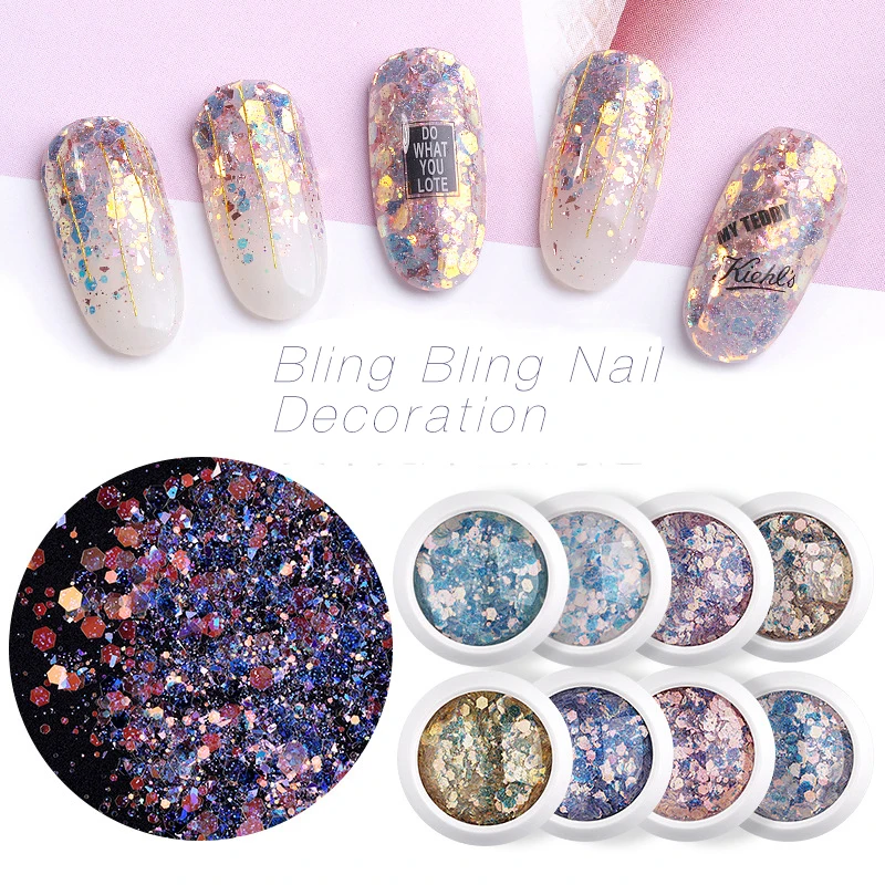 Bling Bling Beautiful Nail Glitter Powder Sequins Shinning Blue Purple Mixed Nail Paillette Manicure Decoration
Bling Bling Beautiful Nail Glitter Powder Sequins Shinning Blue Purple Mixed Nail Paillette Manicure Decoration