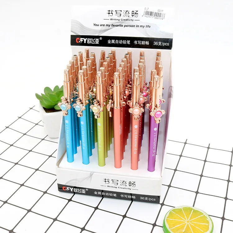 36 pcs/lot Metal Gemstone Mechanical Pencil Cute 0.7 mm Automatic Drawing Pen School writing Supplies Stationery gift
36 pcs/lot Metal Gemstone Mechanical Pencil Cute 0.7 mm Automatic Drawing Pen School writing Supplies Stationery gift