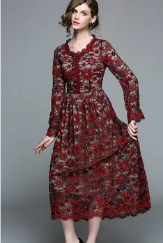 2020 New Long Sleeve O Neck Elegant Long Lace Dresses Women Fahion Elegant Long Lace Dress Women Lady Hollow Out Lace Dress
2020 New Long Sleeve O Neck Elegant Long Lace Dresses Women Fahion Elegant Long Lace Dress Women Lady Hollow Out Lace Dress