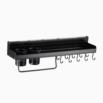 Black space aluminum kitchen shelf wall hanging free punching knife holder seasoning rack supplies LU4272
Black space aluminum kitchen shelf wall hanging free punching knife holder seasoning rack supplies LU4272