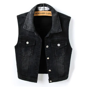 Plus Size 4XL Black Vintage Waistcoat For Women Short Slim Jeans Vest Outwear Spring Denim Chalecos Para Mujer Sleeveless Coat
Plus Size 4XL Black Vintage Waistcoat For Women Short Slim Jeans Vest Outwear Spring Denim Chalecos Para Mujer Sleeveless Coat