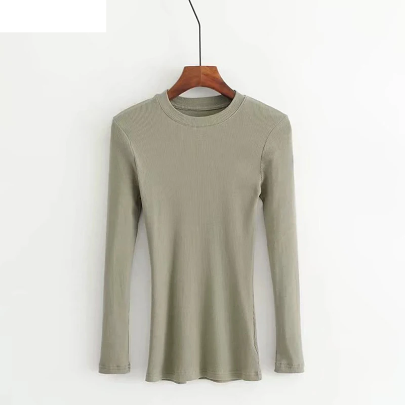 Simple Slim Crop Tops T-shirt Solid Color Female Shirt Women Round Neck Ribbed Long Sleeve Fit Bottoming Autumn thirt
Simple Slim Crop Tops T-shirt Solid Color Female Shirt Women Round Neck Ribbed Long Sleeve Fit Bottoming Autumn thirt