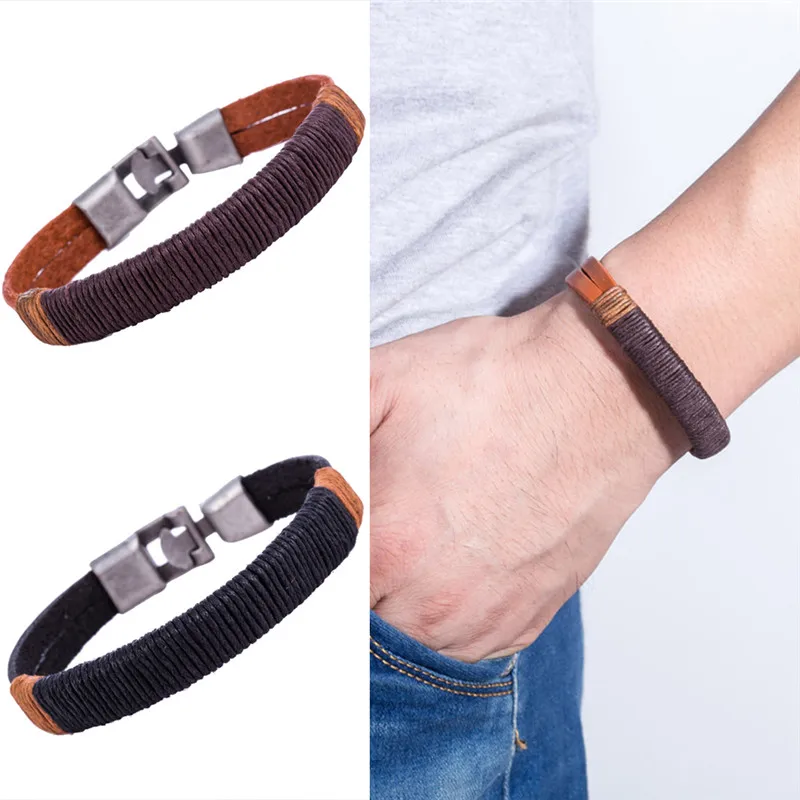 JETTINGBUY 2017 New Cuff Black Brown Surfer Mens Vintage Hemp Wrap Leather Wristband Bracelet
JETTINGBUY 2017 New Cuff Black Brown Surfer Mens Vintage Hemp Wrap Leather Wristband Bracelet