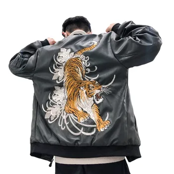 Autumn Winter Classic Brand Men Bomber Leather Jackets tiger Embroidery Casual Outwear tide brand air force flight jackets
Autumn Winter Classic Brand Men Bomber Leather Jackets tiger Embroidery Casual Outwear tide brand air force flight jackets