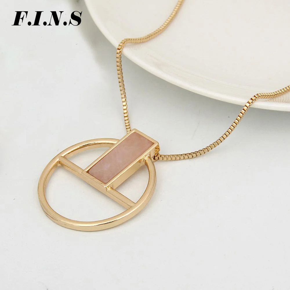 F.I.N.S Natual Stone Necklace Gold Color Chain Long Necklace Women Circle Pendant Hollow Geometric Necklaces for Women Gift
F.I.N.S Natual Stone Necklace Gold Color Chain Long Necklace Women Circle Pendant Hollow Geometric Necklaces for Women Gift