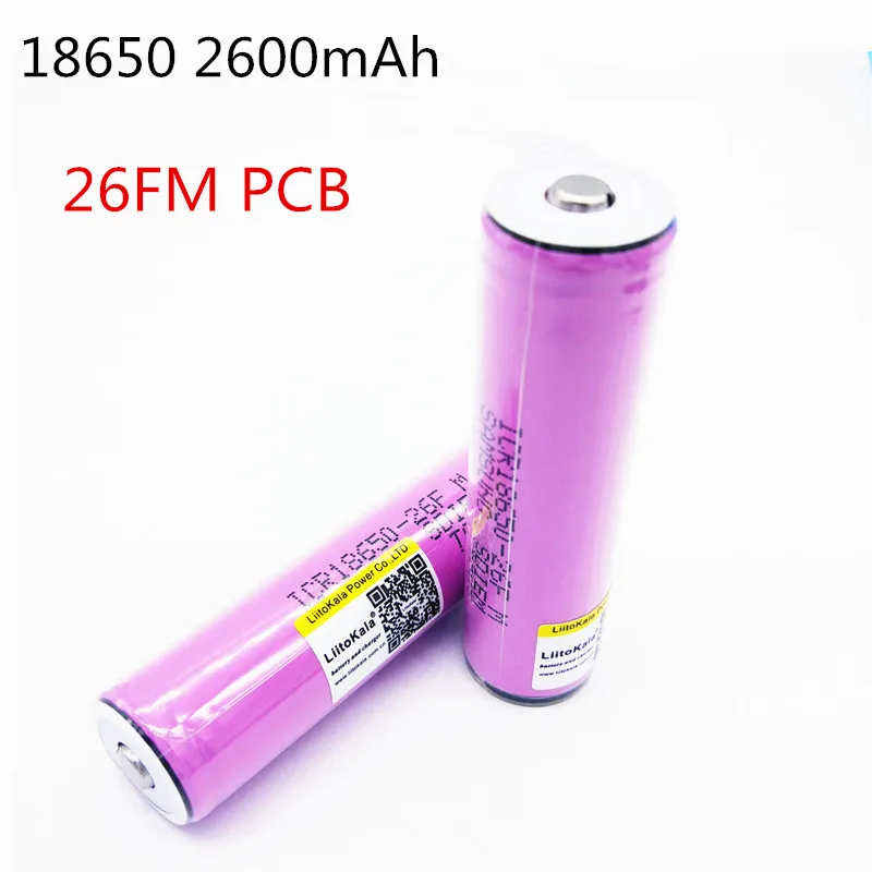 

1 PCS LiitoKala para 18650 bateria 100% originalmente icr18650-26fm 3.7 V 2600 mah bateria recarregavel para lanterna