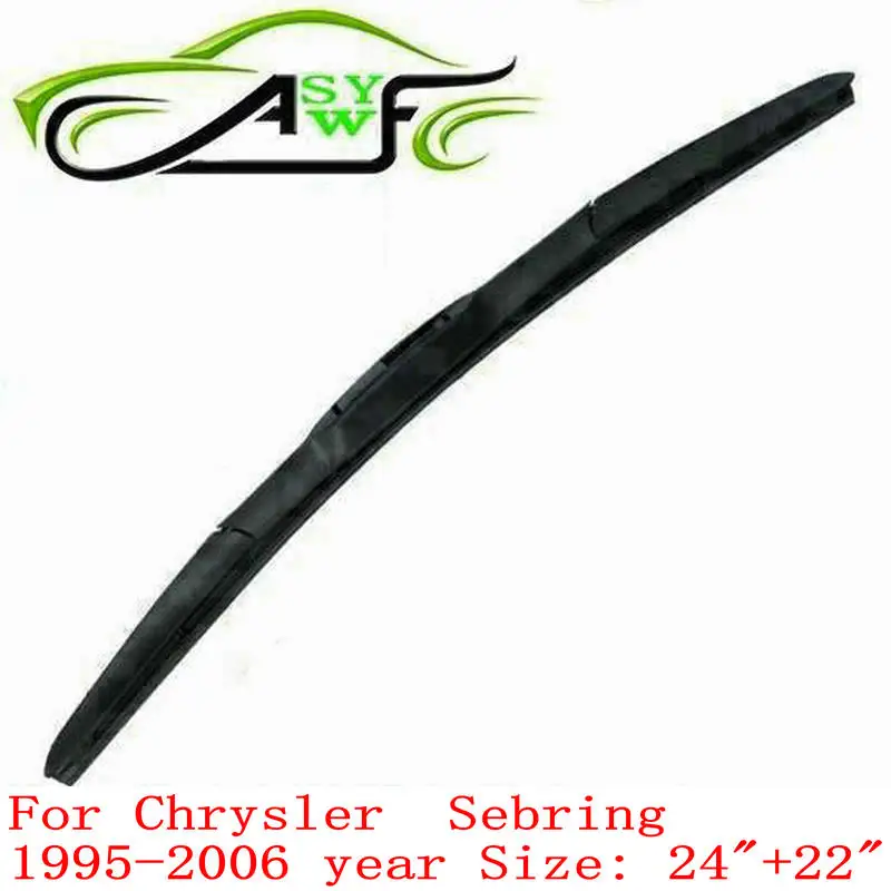 

Free shipping car wiper blade for Chrysler Sebring (1995-2006, convertible&coupe&saloon), 24"+22" Soft Rubber 2pcs/PAIR