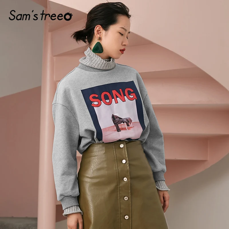 Samstree Autumn Winter Women Sweatshirt Letter Print Female Pullover Sheer Cotton Casual Lady Sweatshirt
Samstree Autumn Winter Women Sweatshirt Letter Print Female Pullover Sheer Cotton Casual Lady Sweatshirt