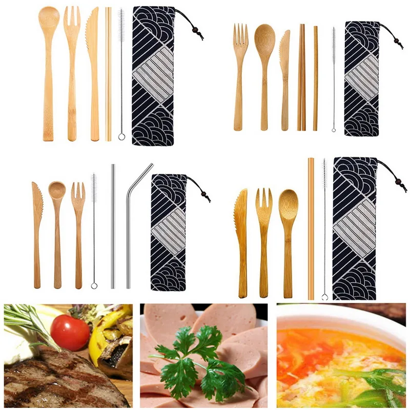Reusable Wooden Cutlery Set Spoon Fork Knife Straw Straw Brush Flatware Set Kitchen Utensils For Events BBQ Weddings Party A
Reusable Wooden Cutlery Set Spoon Fork Knife Straw Straw Brush Flatware Set Kitchen Utensils For Events BBQ Weddings Party A