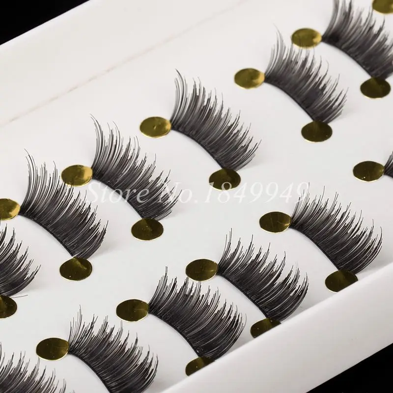 

Dense Crisscross Messy Makeup False Eyelashes 10 Pairs1 Box Pure Handmade Soft Cotton Stalk Fake Eyelashes Stage Lshes