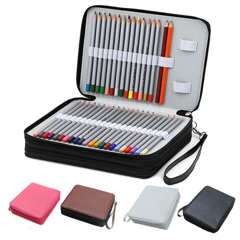 124 Holder 4 Layer PU Leather Large Capacity Pencil Case Pouch Pen Bag for Colored Watercolor Pencils Art Stationery Supplies
124 Holder 4 Layer PU Leather Large Capacity Pencil Case Pouch Pen Bag for Colored Watercolor Pencils Art Stationery Supplies