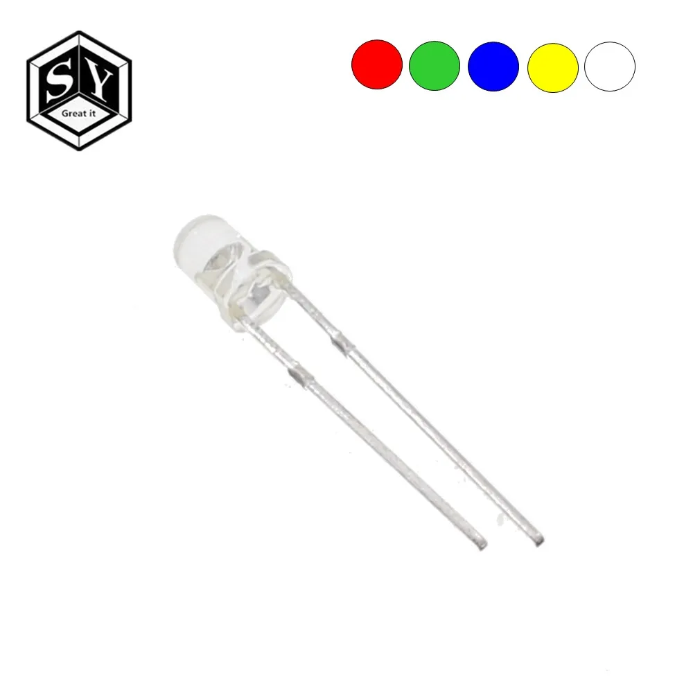10pcs/lot F3 5 Colors Ultra Bright 3MM Round Water Clear Green/Yellow/Blue/White/Red LED Light Lamp Emitting Diode Dides Kit
10pcs/lot F3 5 Colors Ultra Bright 3MM Round Water Clear Green/Yellow/Blue/White/Red LED Light Lamp Emitting Diode Dides Kit
