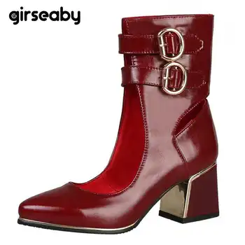 Girseaby Ankle style Shoes woman Middle heel Pointed toe Buckle Ladies shoes Spring summer Pu Party shoes Bottes mujer A1914
Girseaby Ankle style Shoes woman Middle heel Pointed toe Buckle Ladies shoes Spring summer Pu Party shoes Bottes mujer A1914