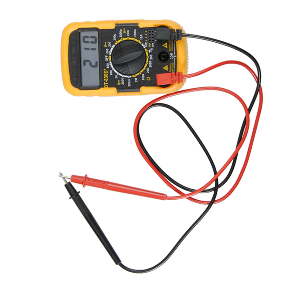 

Portable DT-830D+ Mini 2 inch LCD Digital Multimeter Orange & Black With Test Leads & Battery