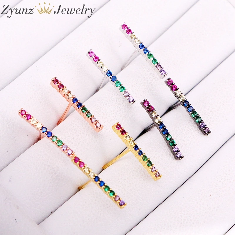10 Pairs, 2*16mm, Gold color micro pave cz bar geometric long studs girl women fashion jewelry earrings
10 Pairs, 2*16mm, Gold color micro pave cz bar geometric long studs girl women fashion jewelry earrings