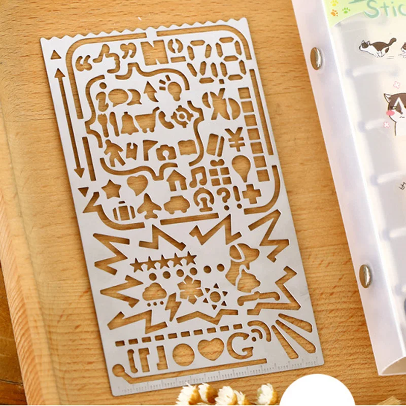 1pc Cartoon Metal Template Ruler Graphics Drawing Template Hollow Ruler Drafting Tool Mould Stencil Manual bookmark ruler
1pc Cartoon Metal Template Ruler Graphics Drawing Template Hollow Ruler Drafting Tool Mould Stencil Manual bookmark ruler