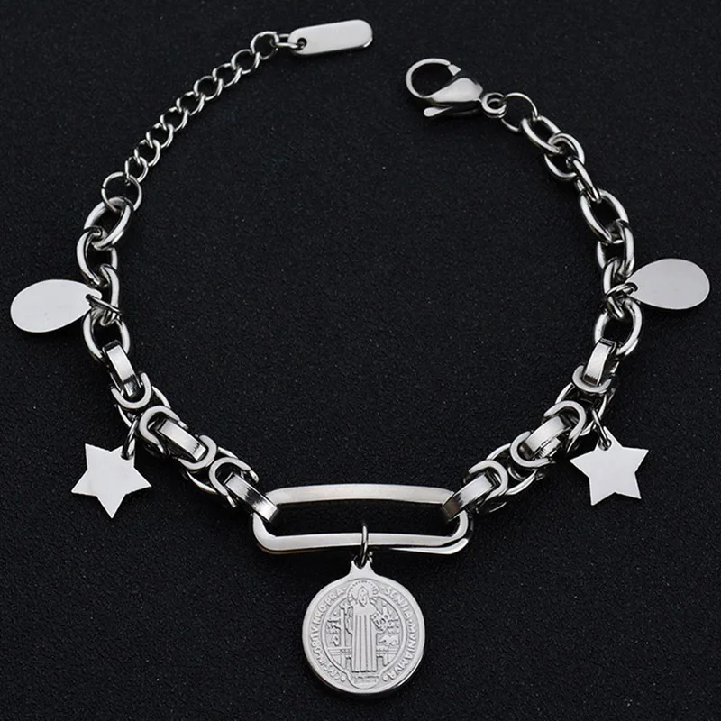 Religious Belief Jesus Bracelet Women Stainless Steel Silver San Benito Bangles Bracelets for Christian Jewelry Vintage Gifts
Religious Belief Jesus Bracelet Women Stainless Steel Silver San Benito Bangles Bracelets for Christian Jewelry Vintage Gifts