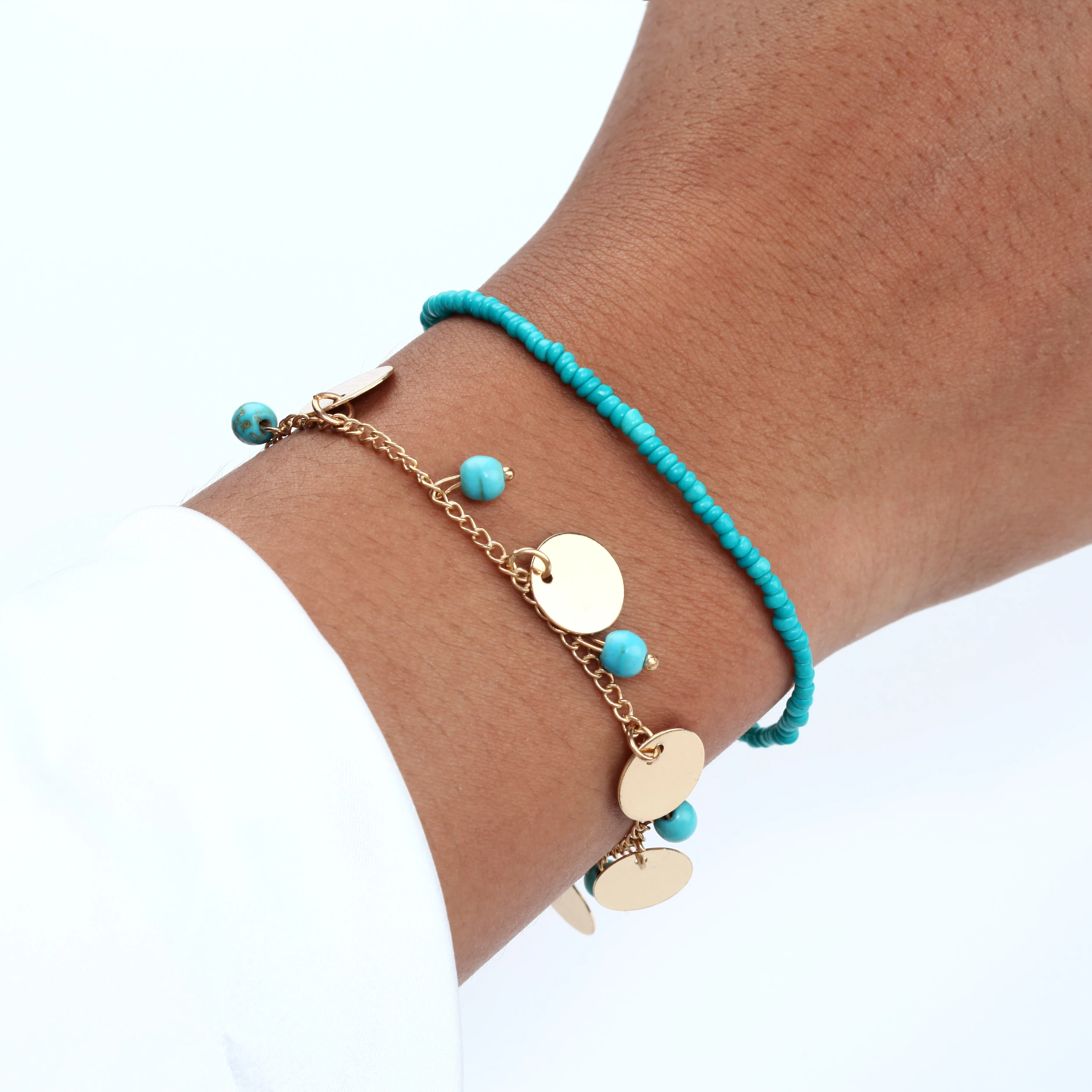 Charm Gold Woman's Bracelet Fashion Jewelry Blue Stone Beads Bracelet Trendy Vintage Boho Bracelets For Party Friend Gift
Charm Gold Woman's Bracelet Fashion Jewelry Blue Stone Beads Bracelet Trendy Vintage Boho Bracelets For Party Friend Gift
