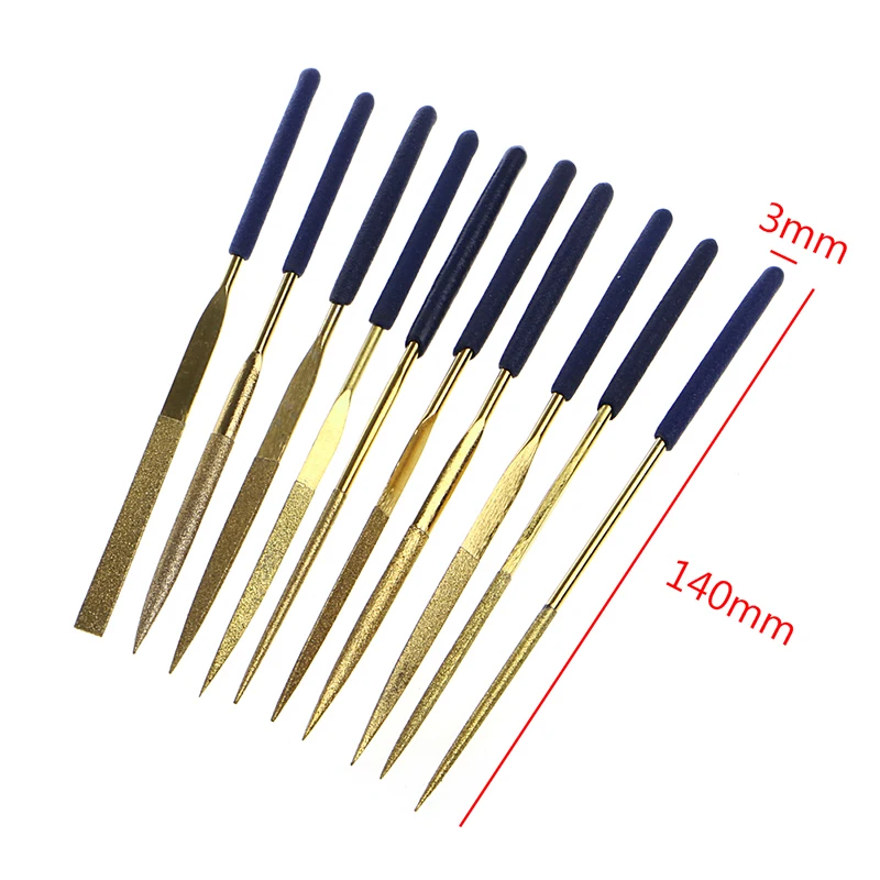 10Pcs/Set Titanium Diamond Coating Needle Flat File Set Metal Working Craft Tools
10Pcs/Set Titanium Diamond Coating Needle Flat File Set Metal Working Craft Tools