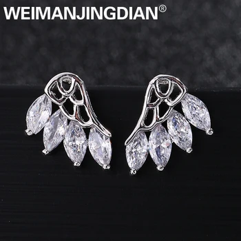 WEIMANJINGDIAN New Arrival Sparkling Cubic Zirconia CZ Crystal Angel Wing Stud Earrings for Women or Girls in Silver Color
WEIMANJINGDIAN New Arrival Sparkling Cubic Zirconia CZ Crystal Angel Wing Stud Earrings for Women or Girls in Silver Color
