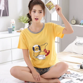 Summer Cotton Short Sleeved Pink Pajamas Sets Women Cute Pajamas Mujer Sleepwear Loungewear Pyjama femme Plus Size XXL Clothing
Summer Cotton Short Sleeved Pink Pajamas Sets Women Cute Pajamas Mujer Sleepwear Loungewear Pyjama femme Plus Size XXL Clothing