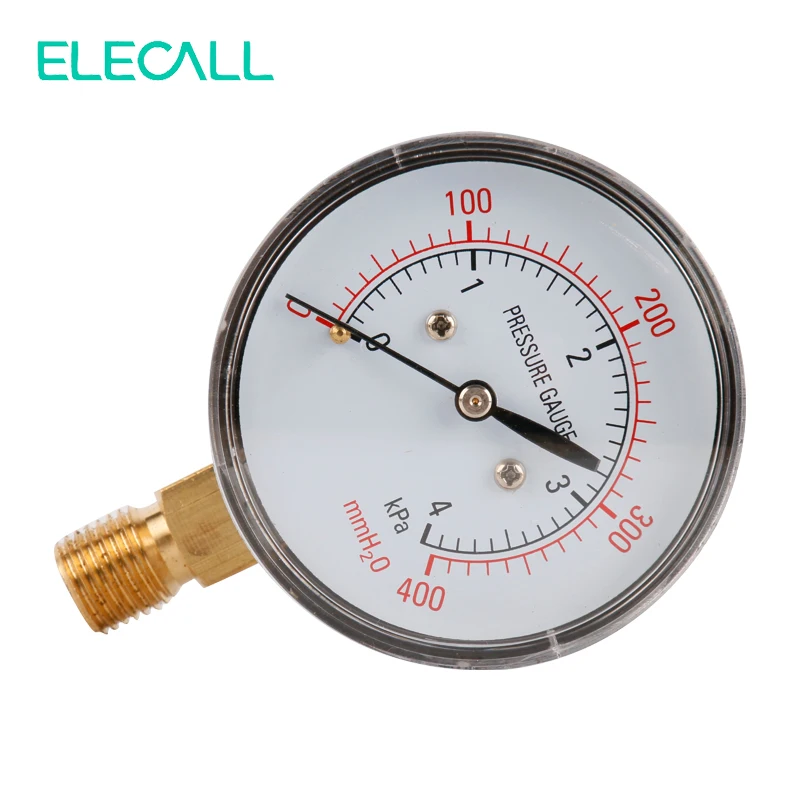 

ELECALL High Quality YE-60 0-4KPA Air Diaphragm Pressure Gauge Phosphor Bronze Film Box Pressure Gauge Positive Pressure Meter