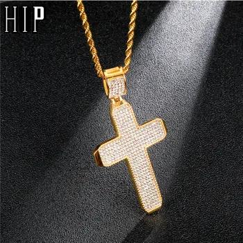 HIP Hop Full Micro Pave Rhinestone Cross Pendant Crucifix Pendants & Necklaces 316L Stainless Steel Necklace for Men Jewelry
HIP Hop Full Micro Pave Rhinestone Cross Pendant Crucifix Pendants & Necklaces 316L Stainless Steel Necklace for Men Jewelry