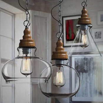 Nordic Wood Cap Clear Glass Shade Pendant light lamp Vintage industrial retro loft Lighting fixture droplight for bar restuarant
Nordic Wood Cap Clear Glass Shade Pendant light lamp Vintage industrial retro loft Lighting fixture droplight for bar restuarant