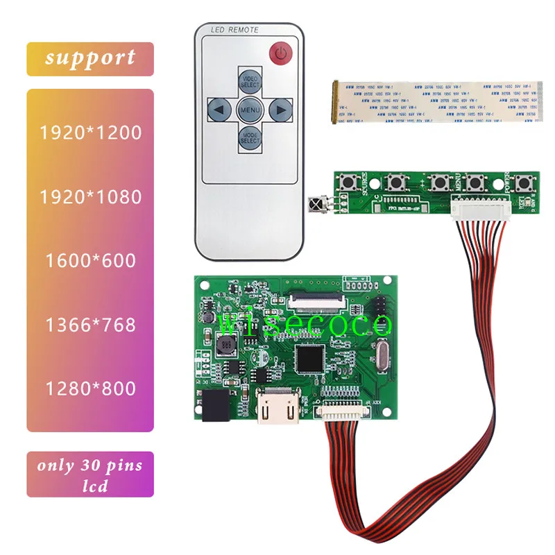 HDMI EDP Lcd Controller 30pin Board universal support 1280*800 1920 *1200 1920 *1080 1600*900 1366 *768 Display for Raspberry Pi
HDMI EDP Lcd Controller 30pin Board universal support 1280*800 1920 *1200 1920 *1080 1600*900 1366 *768 Display for Raspberry Pi