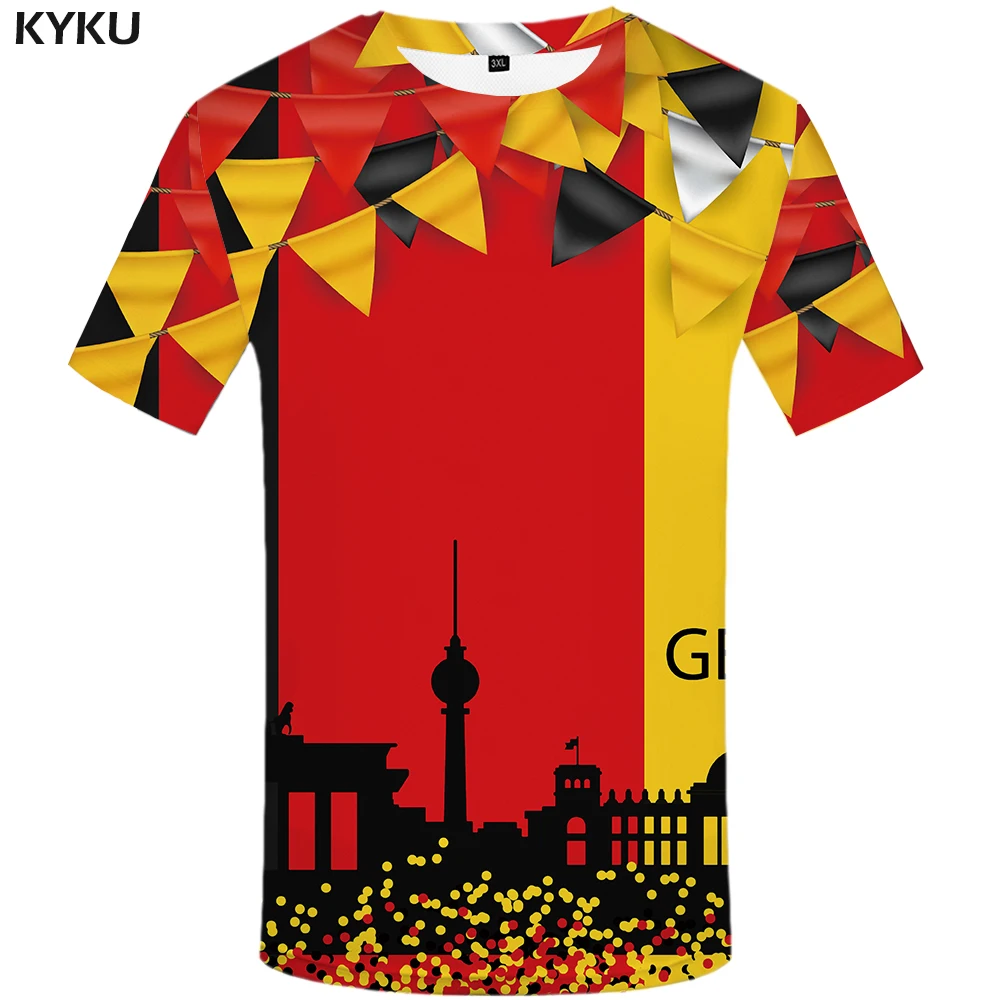 KYKU Берлин футболка Для мужчин города 3d футболки Аниме одежда Красочные Германия