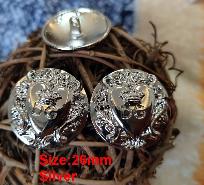 New 10 pieces High grade Metal Silver and gold jacket buttons shirt Sweater button Decorations accessories 26mm Free shipping
New 10 pieces High grade Metal Silver and gold jacket buttons shirt Sweater button Decorations accessories 26mm Free shipping