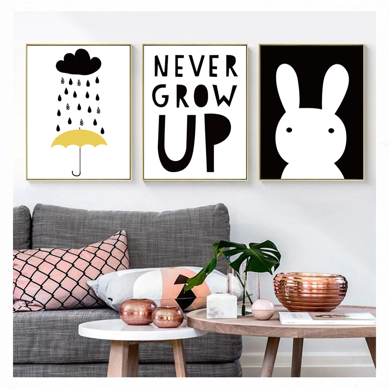 Cartoon Children Poster Prints Never Grow Up Quote Wall Art Canvas Painting Rabbit Wall Pictures For Living Room HD2327
Cartoon Children Poster Prints Never Grow Up Quote Wall Art Canvas Painting Rabbit Wall Pictures For Living Room HD2327