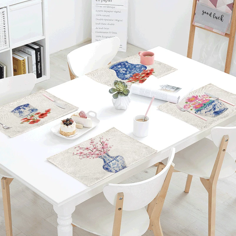 Creative Blue And White Porcelain Vase Napkin Linen Flower Tablecloth Wedding Banquet Home Tableware Decoration Fashion Placemat
Creative Blue And White Porcelain Vase Napkin Linen Flower Tablecloth Wedding Banquet Home Tableware Decoration Fashion Placemat