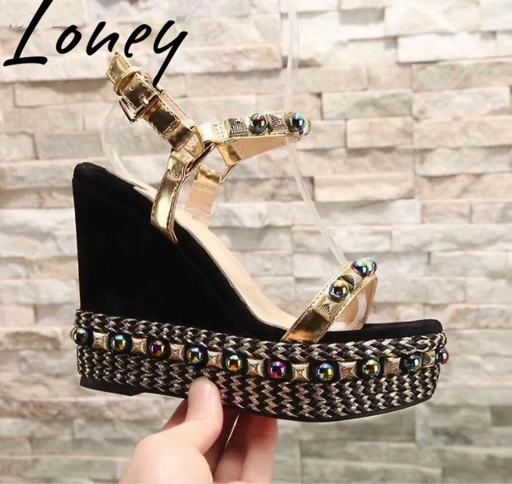 Loney New Brand Genuine Leather Pearl Beading Summer Sandals Open Toe Buckle Strap HIgh Heel Wedges Shoes Women
Loney New Brand Genuine Leather Pearl Beading Summer Sandals Open Toe Buckle Strap HIgh Heel Wedges Shoes Women