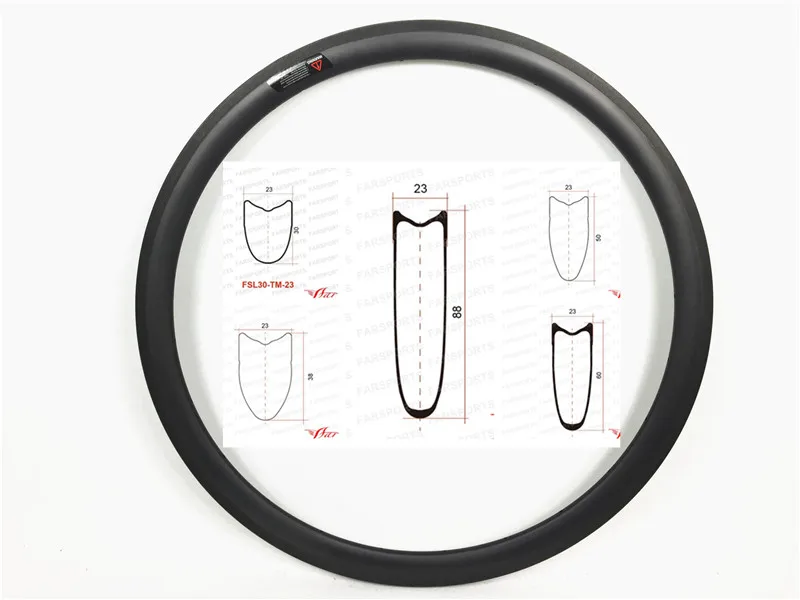 Farsports 23mm wide bicycle tubular rim 30/38/44/50/60/88mm deep carbon rims for road carbon wheels, 16-36H OEM customized
Farsports 23mm wide bicycle tubular rim 30/38/44/50/60/88mm deep carbon rims for road carbon wheels, 16-36H OEM customized