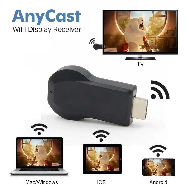 Wireless WiFi Display TV Dongle Receiver for AnyCast M2 Plus for Airplay 1080P HDMI TV Stick for DLNA Miracast for Phones
Wireless WiFi Display TV Dongle Receiver for AnyCast M2 Plus for Airplay 1080P HDMI TV Stick for DLNA Miracast for Phones