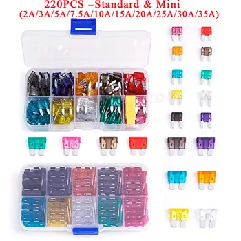 Truck Car Blade Fuses Assortment Kit 220PCS Standard &Mini(2A/3A/5A/7.5A/10A/15A/20A/25A/30A/35A) Automotive Replacement F
Truck Car Blade Fuses Assortment Kit 220PCS Standard &Mini(2A/3A/5A/7.5A/10A/15A/20A/25A/30A/35A) Automotive Replacement F