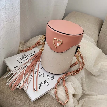 Casual Cylinder Bucket Bag Chain Women Shoulder Bags Small Ladies Hit Color Messenger Bag Female Evening Party Clutch and Purse
Casual Cylinder Bucket Bag Chain Women Shoulder Bags Small Ladies Hit Color Messenger Bag Female Evening Party Clutch and Purse