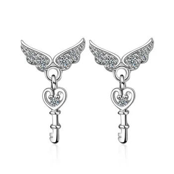 New Arrival Fashion Temperament Exquisite 925 Sterling Silver Jewelry Angel Wings Key Shaped Women Stud Earrings SE634
New Arrival Fashion Temperament Exquisite 925 Sterling Silver Jewelry Angel Wings Key Shaped Women Stud Earrings SE634